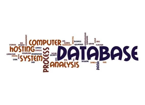 Database word cloud Illustrazione stock