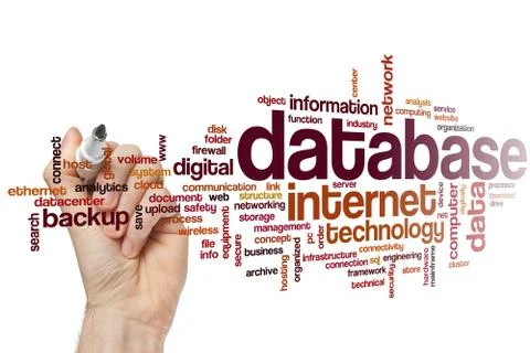 Database word cloud Foto stock