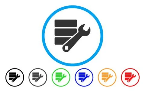 Database Wrench Tools Rounded Icon Illustrazione stock