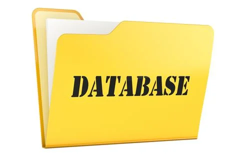 Database, yellow folder. 3D rendering Stock-Illustration