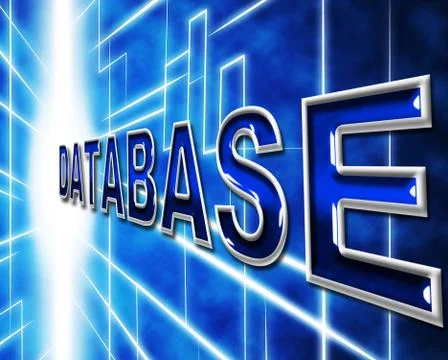 Databases data showing high tech and facts Illustrazione stock