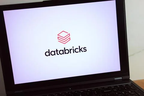Databricks enterprise software company logo on laptop Stock Photos
