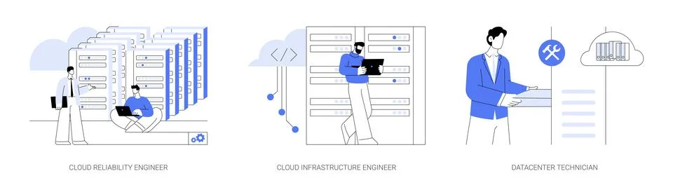 Datacenter abstract concept vector illustrations. 库存插图
