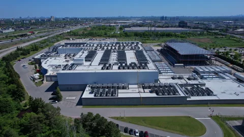 Datacenter aerial view, AI cloud computing, contains server rooms. Data cen.. Stock Footage 336512339