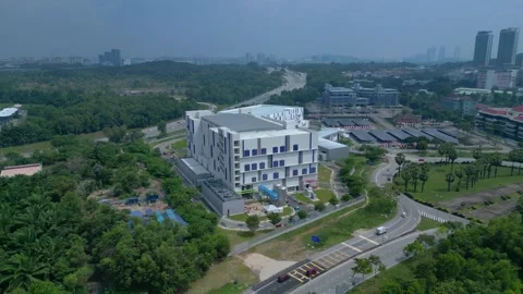 Datacenter building providing cloud computing services. Great aerial view drone Stock Footage 333052943