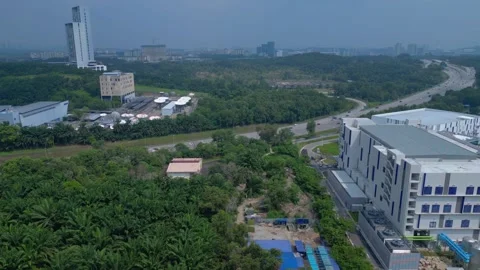 Datacenter building providing cloud computing services. Great aerial view drone 動画素材 344595758
