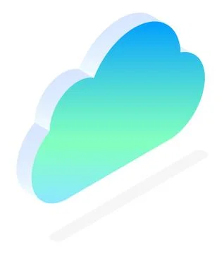Datacenter Cloud with Files, Online Storage Icon Stock Illustration
