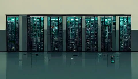 Datacenter, cloud technology, future, servers Stock Illustration