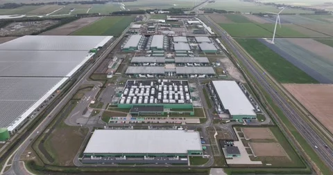 Datacenter computing center in Hollands Kroon. Data technology ICT equipment Stock Footage 211071035