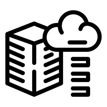 Datacenter connecting to cloud computing system icon Stock Illustration