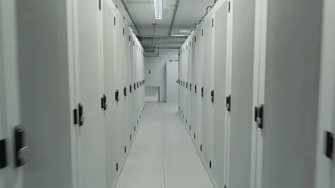 Datacenter corridor in the Netherlands Stock Footage 294987089