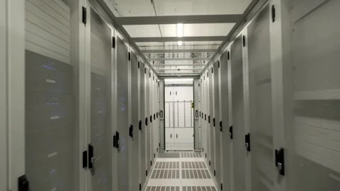 Datacenter corridor in the Netherlands Stock Footage 294987180