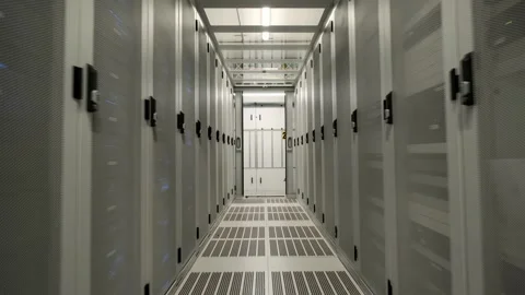 Datacenter corridor in the Netherlands Stock Footage 294987230