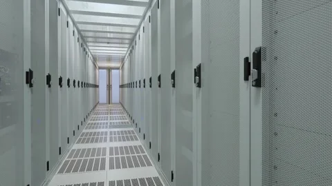 Datacenter corridor in the Netherlands Stock Footage 294987257