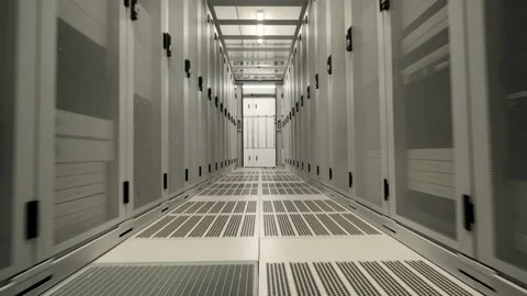 Datacenter corridor in the Netherlands Stock Footage 294987338