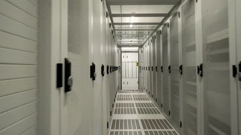 Datacenter corridor in the Netherlands Stock Footage 294987378
