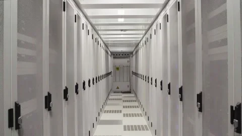 Datacenter corridor in the Netherlands Stock Footage 294987401