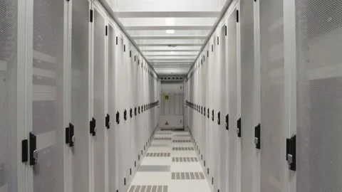 Datacenter corridor in the Netherlands Stock Footage 294987450
