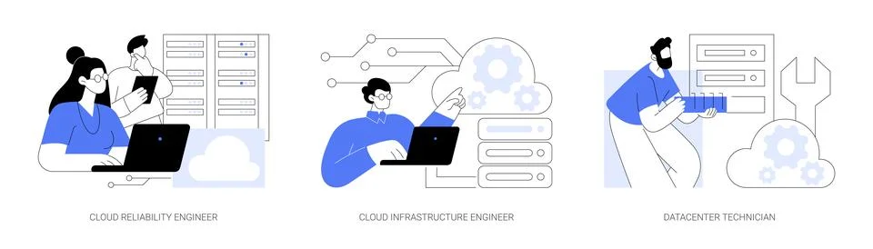 Datacenter isolated cartoon vector illustrations se Stock Illustration