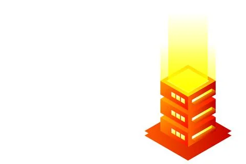 Datacenter isometric vector illustration. Abstract 3d hosting server or data  Stock Illustration