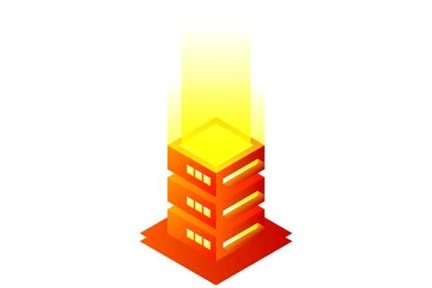 Datacenter isometric vector illustration. Abstract 3d hosting server or data  Stock Illustration