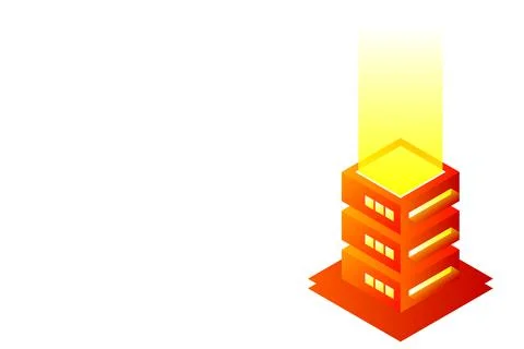 Datacenter isometric vector illustration. Abstract 3d hosting server or data  Stock Illustration