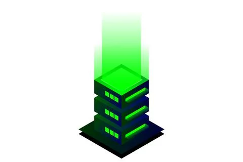 Datacenter isometric vector illustration. Abstract 3d hosting server or data  Stock Illustration