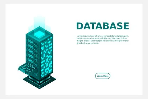 Datacenter isometric vector illustration. Abstract 3d hosting server or data  Stock Illustration