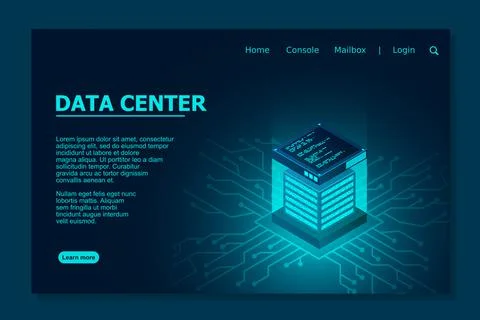 Datacenter isometric vector illustration. Data center room background Stockillustratie