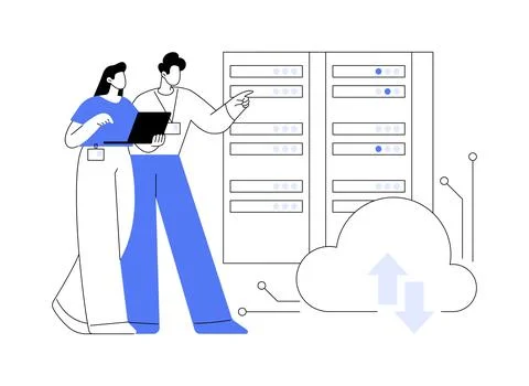Datacenter manager isolated cartoon vector illustrations. Illustrazione stock