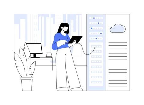 Datacenter network infrastructure abstract concept vector illustration. Stock Illustration