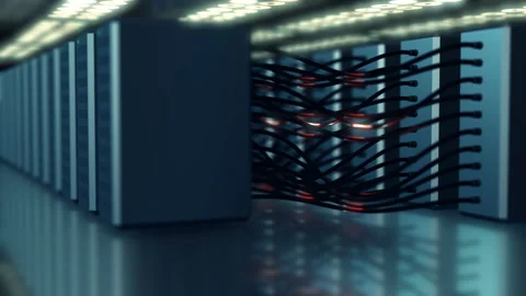 Datacenter network server computer cloud computing database 3D video loop Stock Footage 164745658