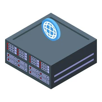 Datacenter server providing global network connectivity Stock Illustration
