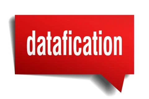 Datafication red 3d speech bubble Illustrazione stock