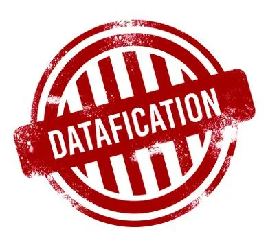 Datafication - red grunge button, stamp Stock Illustration