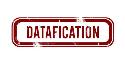 Datafication - red grunge button, stamp 스톡 일러스트