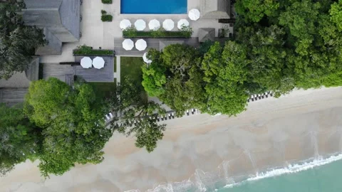 Datai Bay Langkawi Malaysia: Drone Aerial View Stock Footage