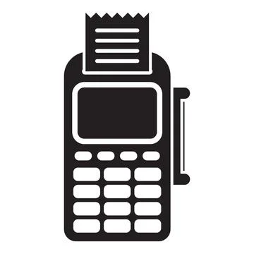 Dataphone printing receipt using wireless connection for payment Stock Illustration