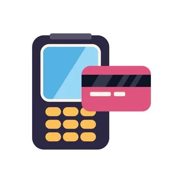 Dataphone processing credit card payment transaction Illustrazione stock