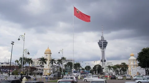 Dataran Alor Setar Square With Raised Kedah Flag Stock Footage 68024176