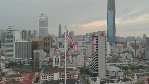 Dataran merdeka flag agro bank clockwise Stockbeeldmateriaal 137624924