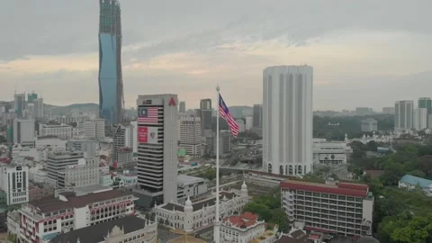 Dataran merdeka flag forward agro bank background Stockbeeldmateriaal 137624789