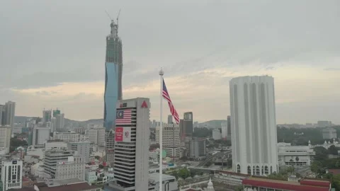 Dataran merdeka Flag sunrise Stockbeeldmateriaal 137622847