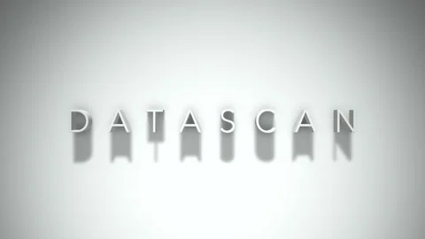 Datascan 3D title animation with shadows on a white background Stock Footage 297517875