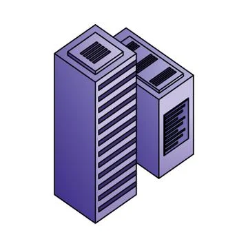 Dataserver center tower cpu computer network data Stock Illustration