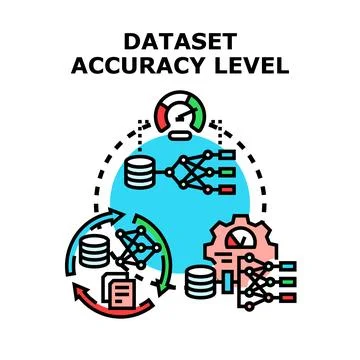 Dataset accuracy level measuring and optimizing process Stock Illustration