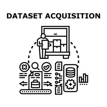 Dataset acquisition process for digital information management Illustrazione stock