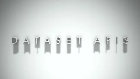 Dataset apis 3D title animation white text on a white background Stock Footage 299429605