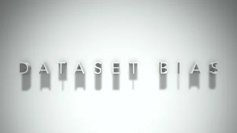 Dataset bias 3D title animation with shadows on a white background Stock Footage 298004636