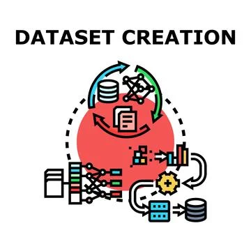 Dataset creation process developing artificial intelligence technology イラスト素材
